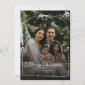 Cartes Pour Fêtes Annuelles Photo de Noël moderne Bow Joyeux (Devant)