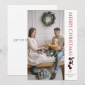 Cartes Pour Fêtes Annuelles Photo de Noël moderne classique (Devant / Derrière)