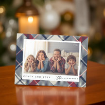 Photo de Noël moderne de famille Paix et Amour