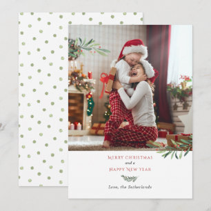 Cartes Pour Fêtes Annuelles Photo de Noël moderne élégante