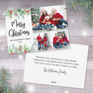 Cartes Pour Fêtes Annuelles Photo de Noël Moderne Festive