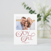 Cartes Pour Fêtes Annuelles Photo de Noël moderne Rouge Joyeux (Debout devant)