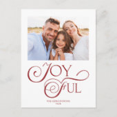 Cartes Pour Fêtes Annuelles Photo de Noël moderne Rouge Joyeux (Devant)