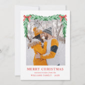 Cartes Pour Fêtes Annuelles Photo de Noël moderne simple Bow Joyeux (Devant)