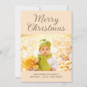 Cartes Pour Fêtes Annuelles Photo de Noël moderne Tan Joyeux (Devant)