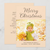 Cartes Pour Fêtes Annuelles Photo de Noël moderne Tan Joyeux (Devant / Derrière)