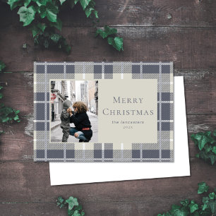 Cartes Pour Fêtes Annuelles Photo de Noël Monnaie bleue Dusty