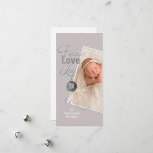 Cartes Pour Fêtes Annuelles Photo de Noël Paix Amour Joie