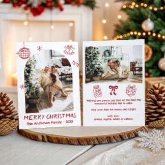 Cartes Pour Fêtes Annuelles Photo de Noël personnalisé de famille