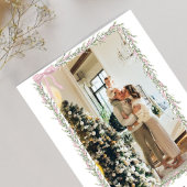 Cartes Pour Fêtes Annuelles Photo de Noël Pink Bow Coquette Garland