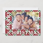 Cartes Pour Fêtes Annuelles Photo de Noël Plaid (Devant)