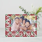 Cartes Pour Fêtes Annuelles Photo de Noël Plaid (Debout devant)