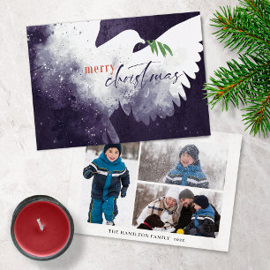 Cartes Pour Fêtes Annuelles Photo de Noël Purple Dove
