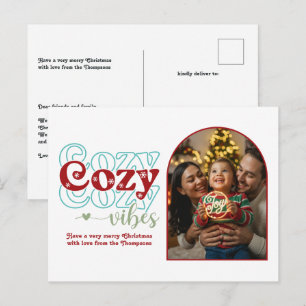 Cartes Pour Fêtes Annuelles Photo de Noël rétro aux vibrations cosy de Frost &
