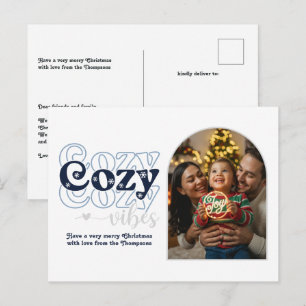 Cartes Pour Fêtes Annuelles Photo de Noël rétro aux vibrations nordiques cosy