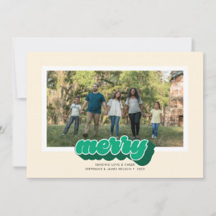 Cartes Pour Fêtes Annuelles Photo de Noël rétro vert Merry Green
