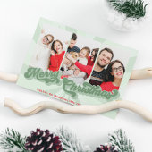 Cartes Pour Fêtes Annuelles Photo de Noël rouge et verte Retro