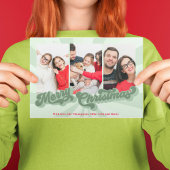 Cartes Pour Fêtes Annuelles Photo de Noël rouge et verte Retro