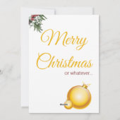 Cartes Pour Fêtes Annuelles Photo de Noël sarcastique et amusant avec bord déc (Dos)