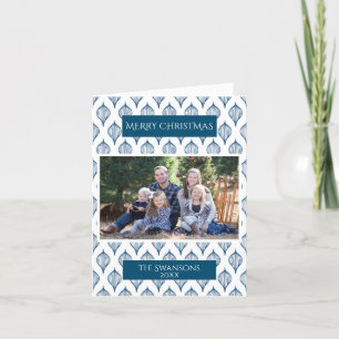 Cartes Pour Fêtes Annuelles Photo de Noël scandinave bleue