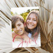 Cartes Pour Fêtes Annuelles PHOTO DE NOËL script design rouge joyeux