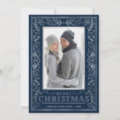 Cartes Pour Fêtes Annuelles Photo de Noël Silver Greenery (Devant)