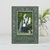 Cartes Pour Fêtes Annuelles Photo de Noël Silver Greenery (Debout devant)