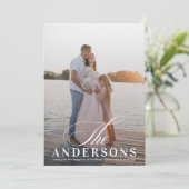 Cartes Pour Fêtes Annuelles Photo de Noël simple et élégante (Debout devant)