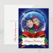Cartes Pour Fêtes Annuelles Photo de Noël Snowglobe (Devant / Derrière)