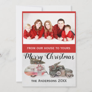 Cartes Pour Fêtes Annuelles photo de Noël sur mesure camion et remorque