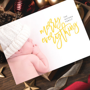 Cartes Pour Fêtes Annuelles Photo de Noël tout Joyeux Jaune