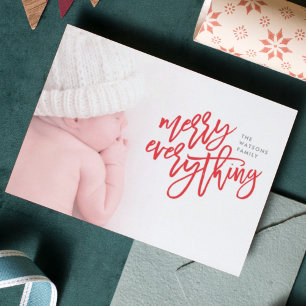 Cartes Pour Fêtes Annuelles Photo de Noël tout joyeux rouge