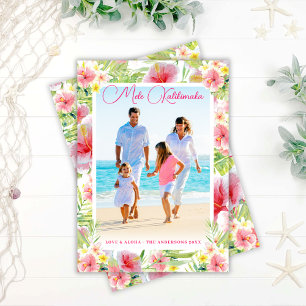 Cartes Pour Fêtes Annuelles Photo de Noël tropical de Mele Kalikimaka