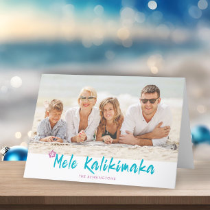 Cartes Pour Fêtes Annuelles Photo de Noël tropical hawaïen de Mele Kalikimaka