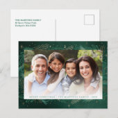 Cartes Pour Fêtes Annuelles Photo de Noël vert moderne (Devant / Derrière)