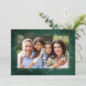 Cartes Pour Fêtes Annuelles Photo de Noël vert moderne (Debout devant)