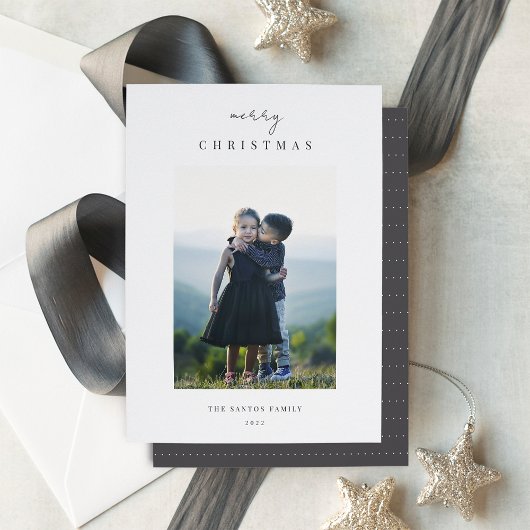 Cartes Pour Fêtes Annuelles Photo de Noël verticale minimaliste moderne