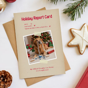 Cartes Pour Fêtes Annuelles Photo de Noël Vintage Rétro de Chien Vilain pour l