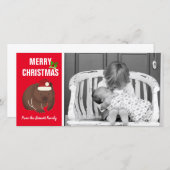 Cartes Pour Fêtes Annuelles Photo de Noël Wombat (Devant / Derrière)