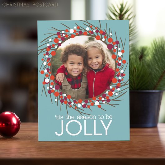 Cartes Pour Fêtes Annuelles Photo de Noël Wreath