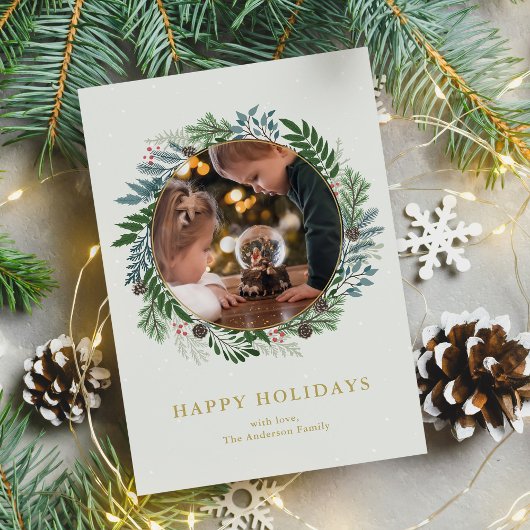 Cartes Pour Fêtes Annuelles Photo de Noël Wreath