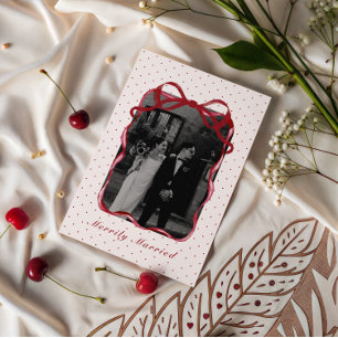 Cartes Pour Fêtes Annuelles Photo de nœud à pois pour un couple marié joyeusem