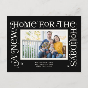Cartes Pour Fêtes Annuelles Photo de nouvelle maison noire pour les fêtes 