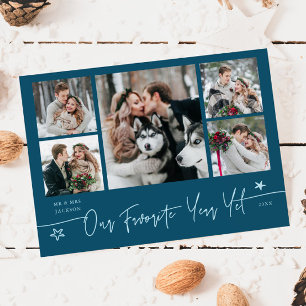 Cartes Pour Fêtes Annuelles Photo de Nouvellement Mariés de l'Année Préférée d