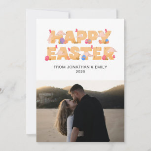 Cartes Pour Fêtes Annuelles Photo de Pâques avec un motif élégant simple moder