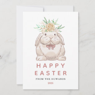 Cartes Pour Fêtes Annuelles Photo de Pâques élégant moderne simple lapin Joyeu