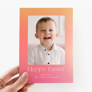 Cartes Pour Fêtes Annuelles Photo de Pâques rose et orange