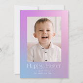 Cartes Pour Fêtes Annuelles Photo de Pâques violet et bleu (Devant)