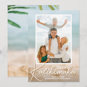 Cartes Pour Fêtes Annuelles Photo de plage de sable et de mer Mele Kalikimaka 
