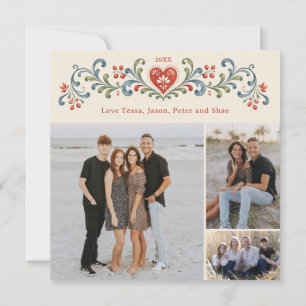 Cartes Pour Fêtes Annuelles Photo de Rosemaling de Noël nordique 